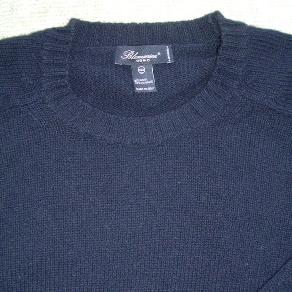 Blumarine Italy navy bluewool crew sweater xxl
